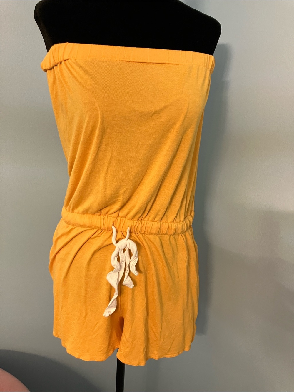 LOFT Strapless Yellow Beach Romper Coverup